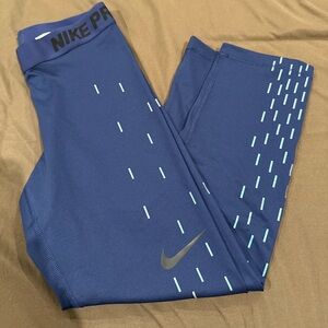 Nike Blue Leggings with Light Blue Accents